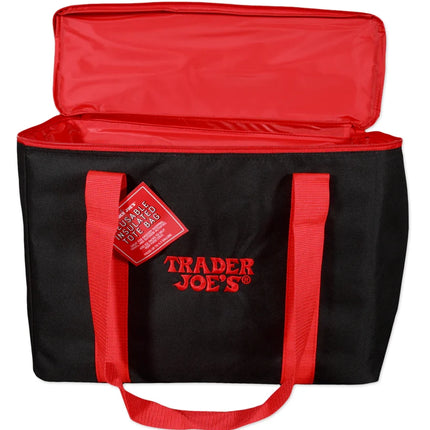 Trader Joe's Red & Black Insulated Tote Bag 5.3 gallon