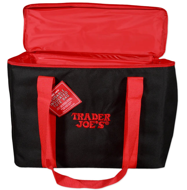 Trader Joe's Red & Black Insulated Tote Bag 5.3 gallon