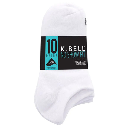K Bell Women's No Show Sock, 10 pairs