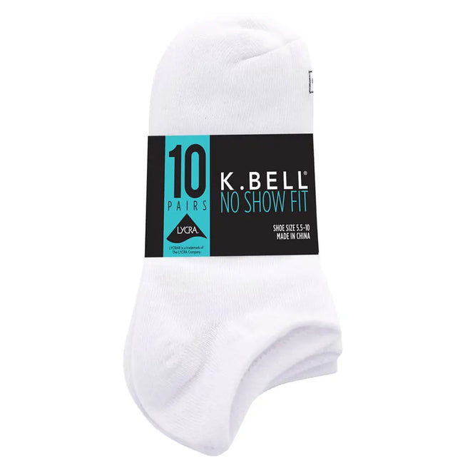 K Bell Women's No Show Sock, 10 pairs
