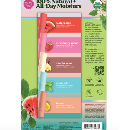 eos Natural USDA Organic Lip Balm, 9 Sticks