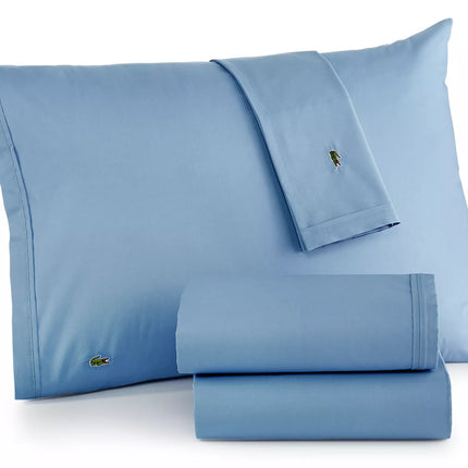 Lacoste Solid Cotton Percale Sheet Set, Queen