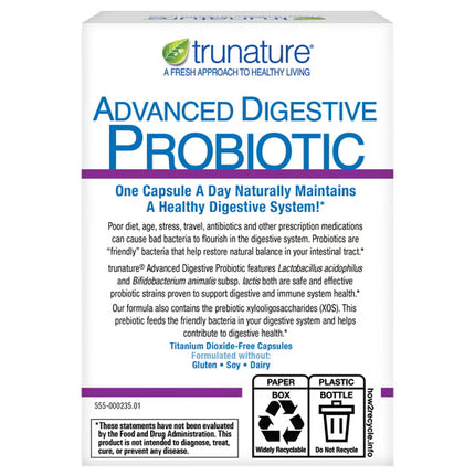trunature Advanced Digestive Probiotic, 100 Capsules