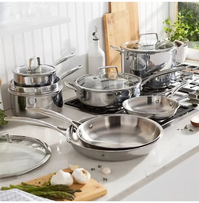 Henckels Tri-Ply Clad Stainless Steel 12-piece Cookware Set