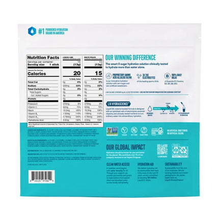 Liquid I.V.Hydration Multiplier,30 Individual Serving Stick Packs,Sugar Free,Raspberry Lemonade