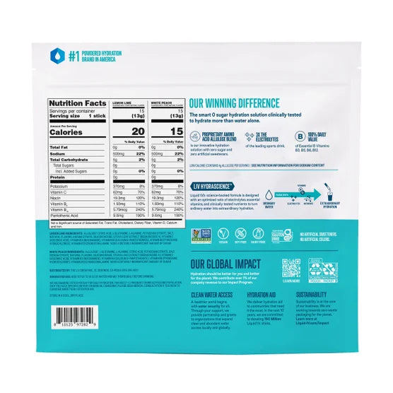 Liquid I.V.Hydration Multiplier,30 Individual Serving Stick Packs,Sugar Free,Raspberry Lemonade