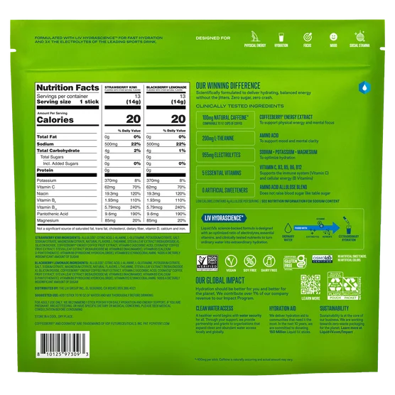 Liquid I.V. Energy Multiplier, 26 Individual Serving Stick Packs, Sugar Free, Variety Pack