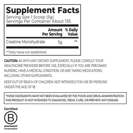 Orgain, Micronized Creatine Monohydrate, Unflavored, 1.48 lb