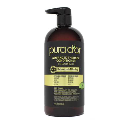 Pura d'or Advanced Therapy Anti-Hair Thinning Shampoo & Conditioner Set, 24 fl oz each