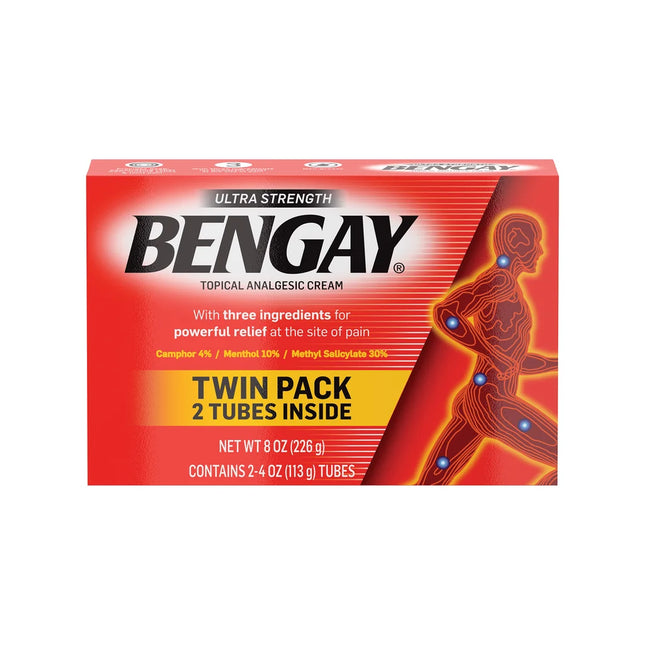 Ultra Strength BENGAY, Topical Pain Relieving Cream Twin Pack, 8 oz